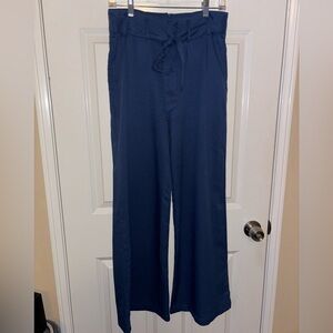High waisted blue wide leg pants size medium